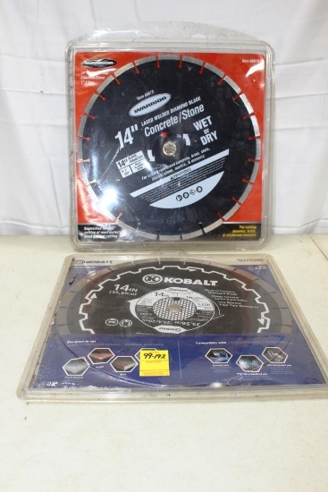 99-192 (2) NEW 14" Concrete/Masonary Saw Blades