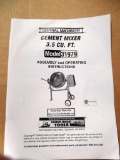 99-309 NEW Central Pneumatic 3.5 Cu. Ft. Electric Cement Mixer