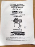 99-310 NEW Central Pneumatic 3.5 Cu. Ft. Electric Cement Mixer