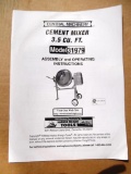 99-311 NEW Central Pneumatic 3.5 Cu. Ft. Electric Cement Mixer