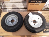137-3 Lot of 2 Four Lug Wheels & Tires