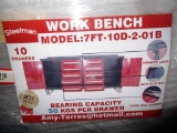 118-45 NEW Red 7' 10 Drawer Work Bench