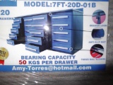 118-46 NEW 7' 20 Drawer Blue Work Bench