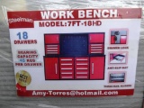 118-48 NEW 7' 18 Drawer Red Work Bench