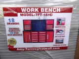 118-50 NEW Red 7' 18 Drawer Work Bench