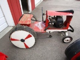 110-15 Vintage Folk Art Wooden Gas Power Ride on Tractor