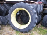 145-20 Lot of (4) 16.9x38 Rims and Firestone Field & Road Tires