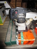 99-337 Lot w/ Miter Saw, Metal Sawhorses and Hedge Trimmer