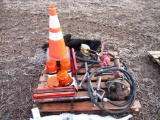 113-15 Pallet Lot w/ Cones, Lights and Fuel Pump