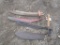 129-267 Lot of (2) Primitive Hay Knives and (2) Scythes