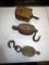 129-109 Lot of 3 Wood Pulley's