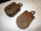 129-120 Lot of 2 Wood Pulley's