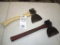 129-69 Lot of 2 Hewing Hatchets incl. Plumb and Acme