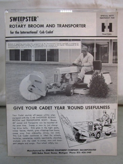 156-27 IH Cub Cadet "Sweepster" Sales Sheets
