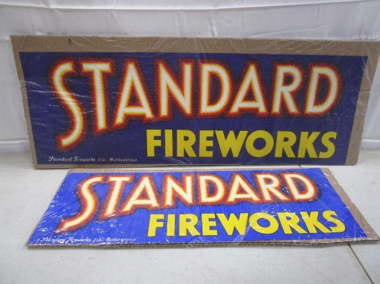 106-23 Lot of (2) Paper Standard Fireworks Signs