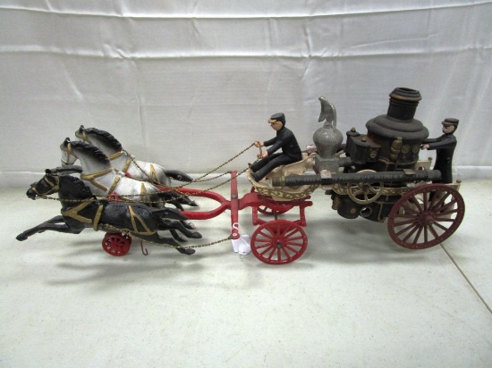 106-24 Cast Iron Horse Drawn Fire Steamer