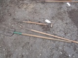 129-277 Lot w/ (2) 3 Tine and (1) 4 Tine Pitchforks