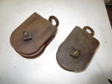 129-121 Lot of 2 Wood Pulley's