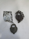 129-139 Lot of (3) RR Locks - 1 Marked NYCS, 1 Marked PRR