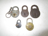 129-163 Lot of (5) Vintage Locks
