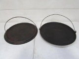 129-186 Lot of 2 Cast Iron Flat Griddles
