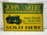 106-21 John Deere Sold Here Tin Sign