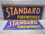 106-23 Lot of (2) Paper Standard Fireworks Signs