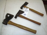 129-62 Lot of 3 Hatchets incl. (2) Carpenter and a Bell Systems Lineman Hatchet