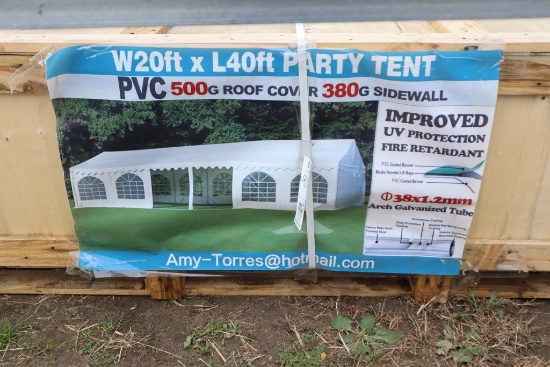 127-98 NEW 20'x40' Party Tent w/ Sidewalls