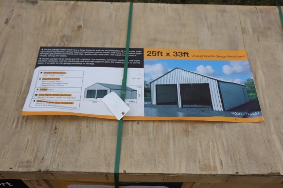 127-100 NEW 25' x 33' Steel Garage/Carport