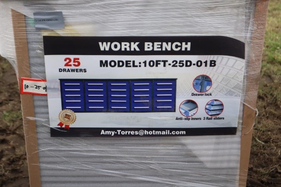127-60 NEW Blue 10' 25 Drawer Toolbox