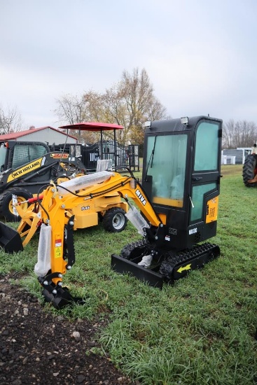 130-11 NEW Miva VA13C Mini Excavator w/ Cab, Blade, Thumb