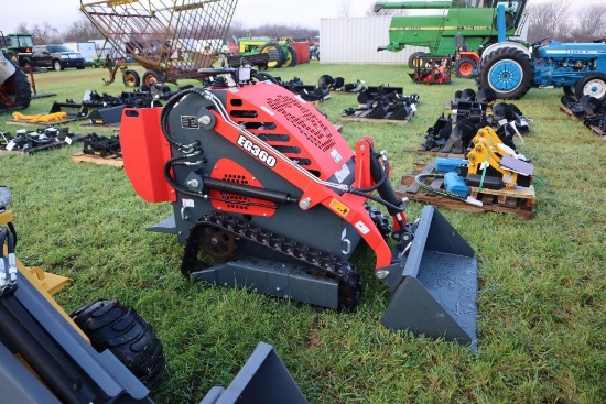 130-4 NEW EGN EG360 Mini Tracked Stand On Skid Steer w/ Bucket