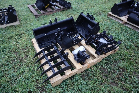 130-55 LOT of Mini Excavator Attachments - Selling for ONE MONEY