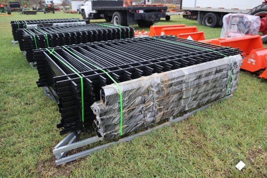 130-1 Lot of (20) 10' x 7'H Black Galvanized Fence Panels
