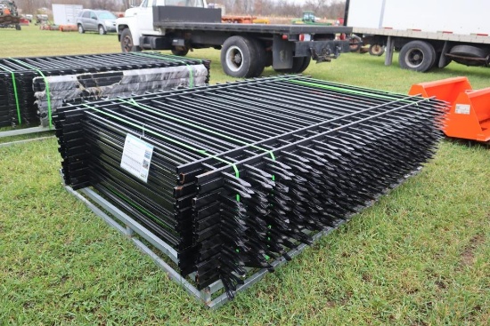 130-3 Lot of (20) 10' x 7'H Black Galvanized Fence Panels