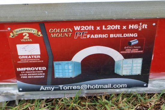 127-96 NEW Golden Mount 20'x20' Shelter to Mount Between Shipping Containers
