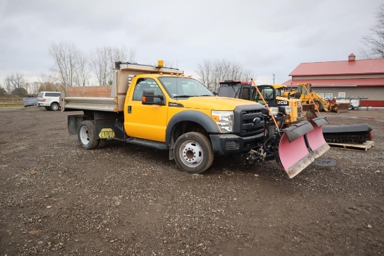 229-1 2013 Ford F450 - ONLY 42k ORIGINAL MILES w/ Stainless Dump Box and Plow