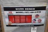 127-10 NEW Red 7' 10 Drawer Toolbox