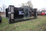 127-104 NEW 20' Farm Iron Gate w/ Posts - Leaping Deer