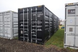 127-200 NEW 1 Trip 40' Shipping Container w/ 3 Side Doors - BLACK