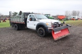 218-1 2011 Ford F-550 - 6.7L Diesel, 4WD, 12' Bed w/ Lift Gate, Boss V-Plow