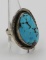TURQUOISE STERLING SILVER RING TURQUOISE STERLING SILVER RING. SIZE 9.5. PRE-OWNED. ESTIMATE: $50-$7
