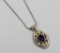 .925 & 12KT NECKLACE W/ AMETHYST COLORED STONES STERLING SILVER & 12KT NKECLACE WITH AMETHYST COLORE