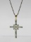 STERLING SILVER AND AQUAMARINE CROSS NECKLACE BEAUTIFUL STERLING SILVER AND AQUAMARINE CROSS NECKLAC