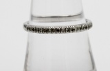 STERLING SILVER AND DIAMOND RING - BAND STYLE STERLING SILVER AND DIAMOND RING. BAND STYLE. SIZE 8.5