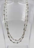 TWO BEAUTIFUL DETAILED STERLING SILVER CHAINS TWO BEAUITFUL DETAILED STERLING SILVER CHAINS. ONE HAS