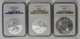 NGC MS 69 GRADED AMERICAN SILVER EAGLES NGC MS69 GRADED AMERICAN SILVER EAGLES - 2007, 2008 AND 2009