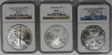 NGC MS69 AMERICAN SILVER EAGLES NGC MS69 AMERICAN SILVER EAGLES - 2010, 2011-S AND 2011. ESTIMATE: $