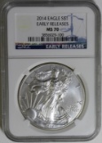 2014 AMERICAN SILVER EAGLE NGC MS70 EARLY RELEASE 2014 AMERICAN SILVER EAGLE NGC MS70 EARLY RELEASE.